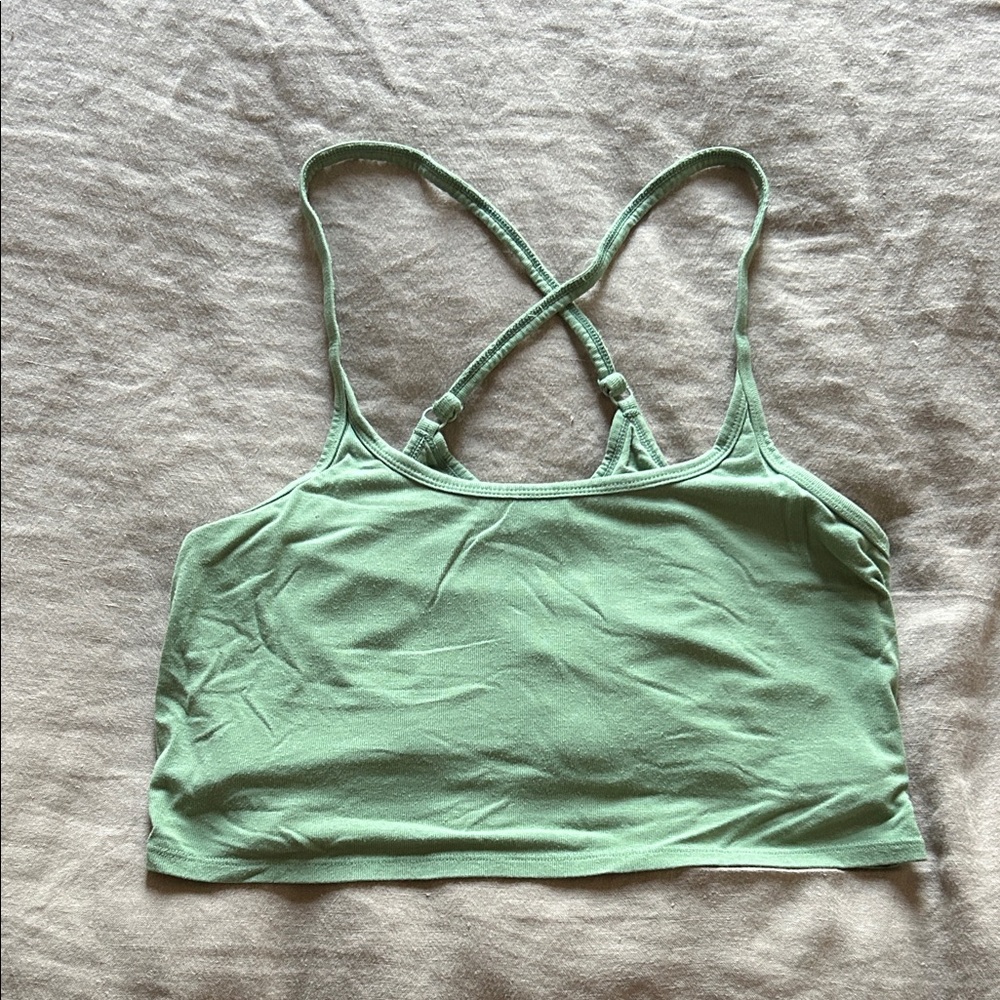 ✨ richerpoorer green cross-back tank sz large